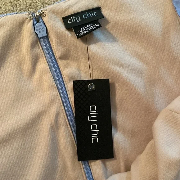 City Chic NWT powder blue off the shoulder size XXL /24 dress - Picture 8 of 10